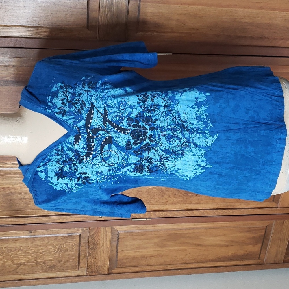 Seven7 Hooded Embellished T-Shirt Sz L